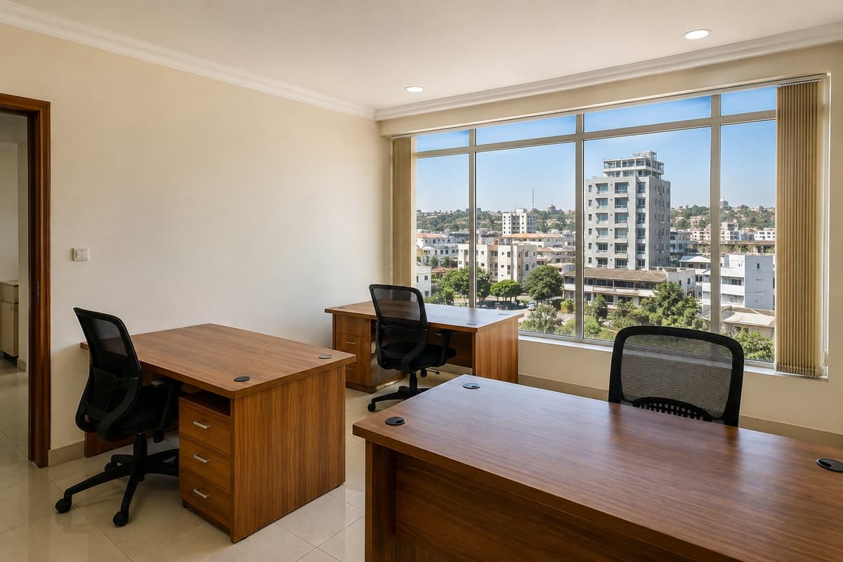Open plan office floor in Blue Area